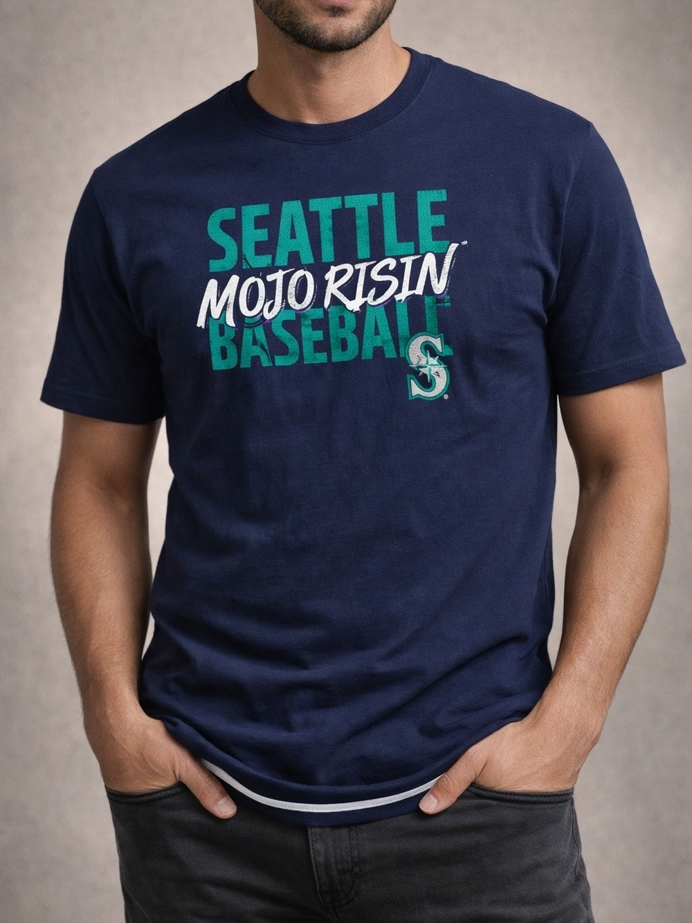 MLB Seattle Mojo Risin' Graphic Tee - Navy & Teal